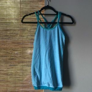 blue double strap ivivva tank